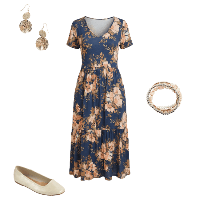 Maurices Women's 24/7 Floral Tulip Sleeve Midi Dress Green Size Large