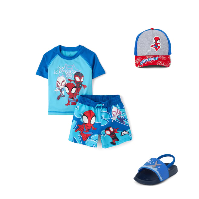 Costume Da Bagno Per Bambino Blue's Clues & You! - Maglietta Rash Guard Con Stampa E Pantaloncini, Protezione UV UPF 50+