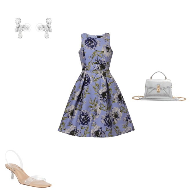 Adrianna Papell Sleeveless Beaded Metallic Floral Jacquard Knee Length Dress  | Dillard's