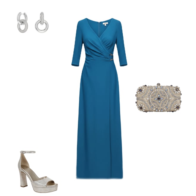 Alex Evenings Stretch Scuba Long Sleeve Cascade Ruffle Detail Long Gown |  Dillard's