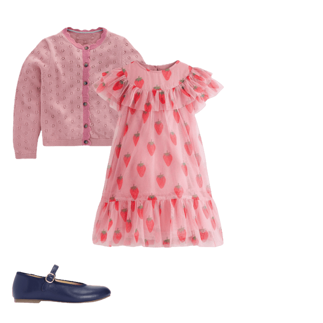 Printed Tulle Dress-Vintage Pink Strawberry Stamp | Boden USA