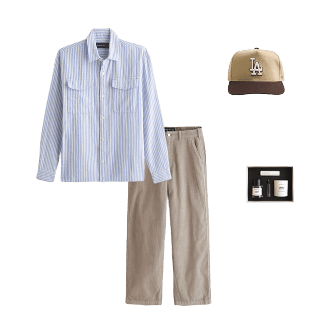 Linen-Blend Button-Up Shirt