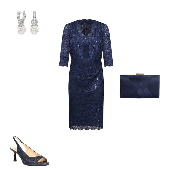 Ignite Evenings Sequin Lace 3/4 Bolero Jacket Sheath Dress | Dillard's