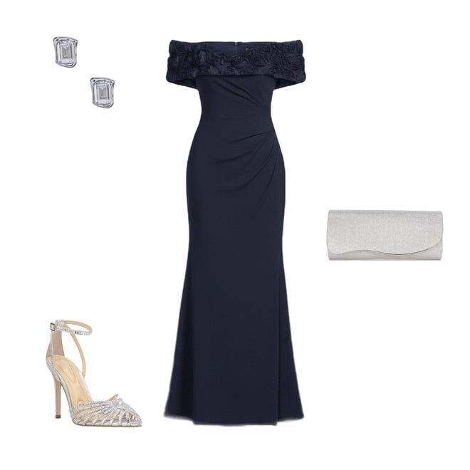 green emerald velvet dress Xscape 