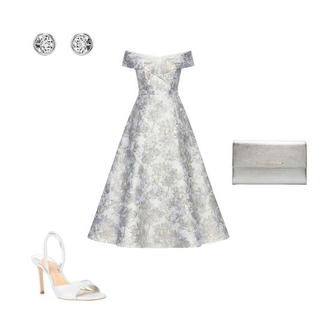Xscape Petite Size Brocade Floral Print Sweetheart Neck Short Sleeve A-Line  Gown | Dillard's