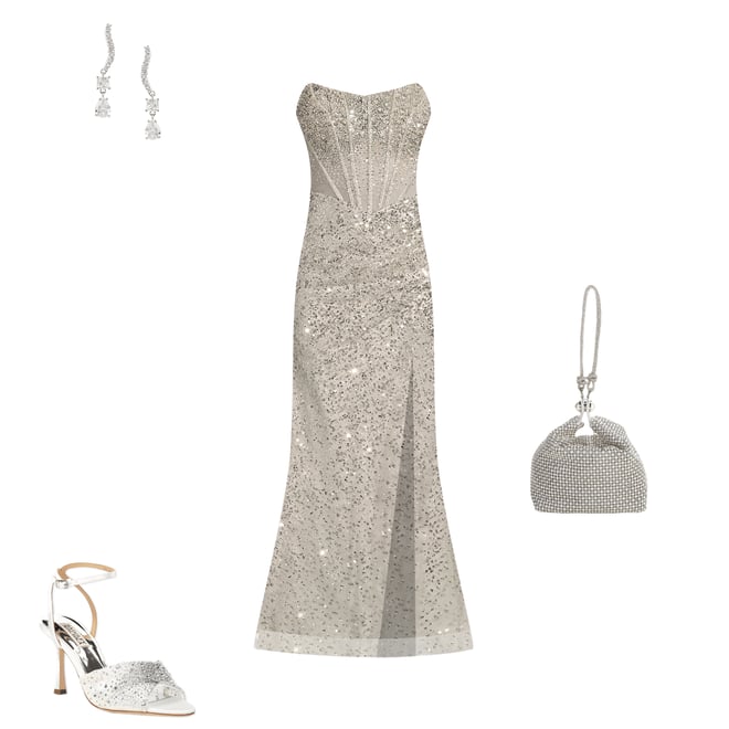 GB Social Allover Sequin Beaded Corset Dress | Dillard's