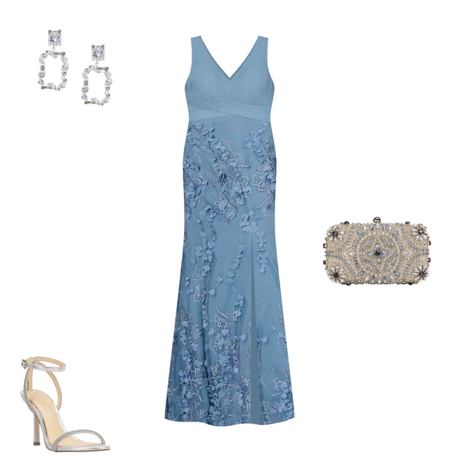 green emerald velvet dress Aidan Mattox- Sleeveless Lace Fit & Flare Dress in Twilight