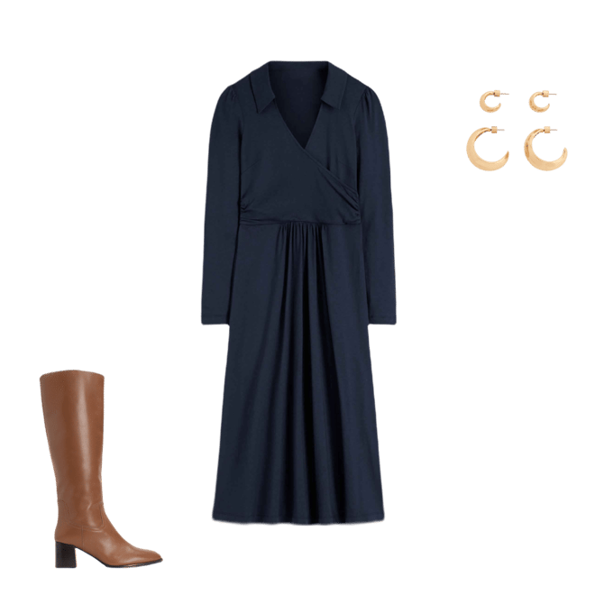 Carla Jersey Wrap Dress-Navy | Boden Global
