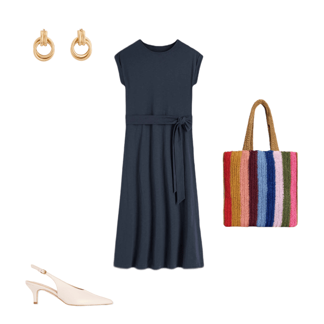 Eve Jersey Midi Dress-Navy | Boden USA