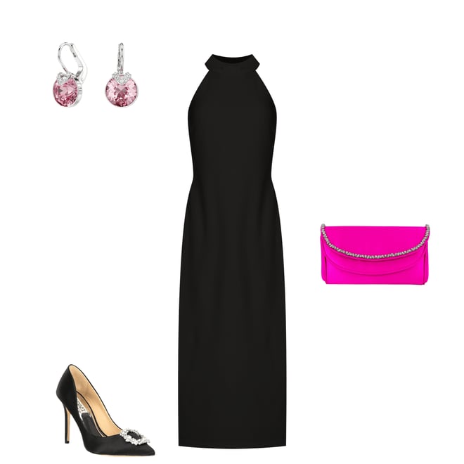 Belle by Badgley Mischka Reese Halter Neck Sleeveless Crepe Side Slit Gown  | Dillard's