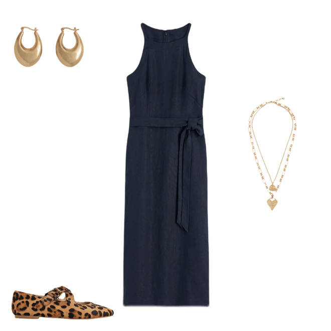 boden halterneck linen midi dress BODEN Halterneck Linen Midi Dress