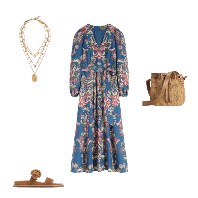 chinese dress ladies Catherine Button Linen Dress-Bitter Chocolate