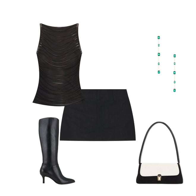 LIONESS Rhode Mini Skirt in Onyx | REVOLVE