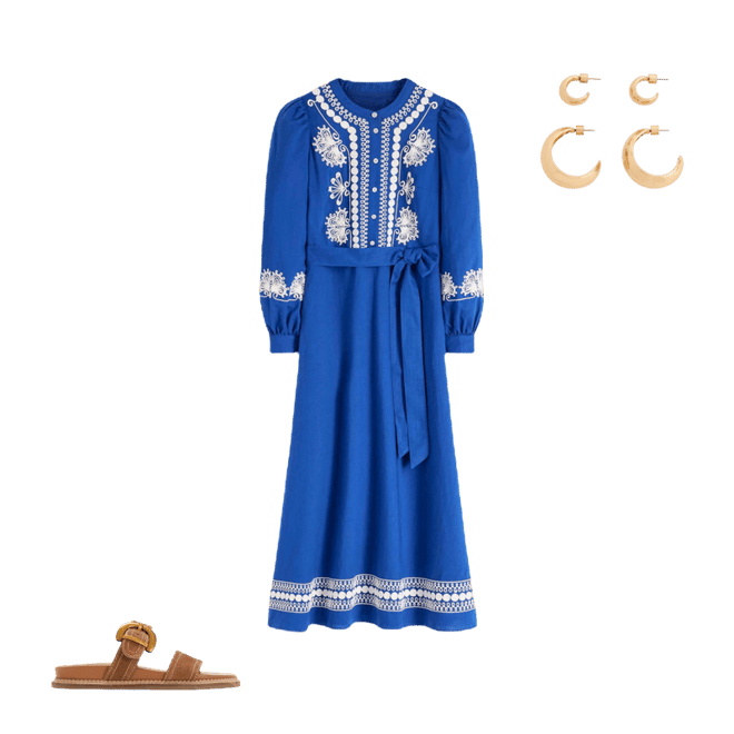 sachin and babi light blue dress Unrushed Linen Dress