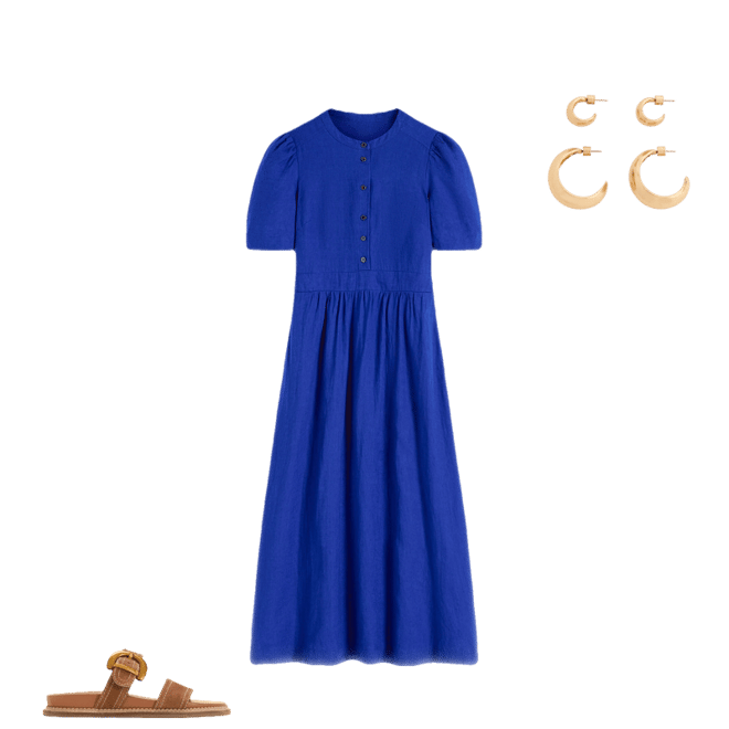 blue dress fashion Beautiful Blue Dress – So Basic Boutique main image 0