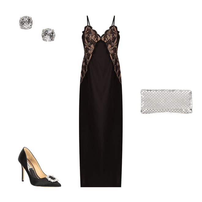 Adrianna by Adrianna Papell V-neck Sleeveless Lace Stretch Satin Column Gown  | Dillard's