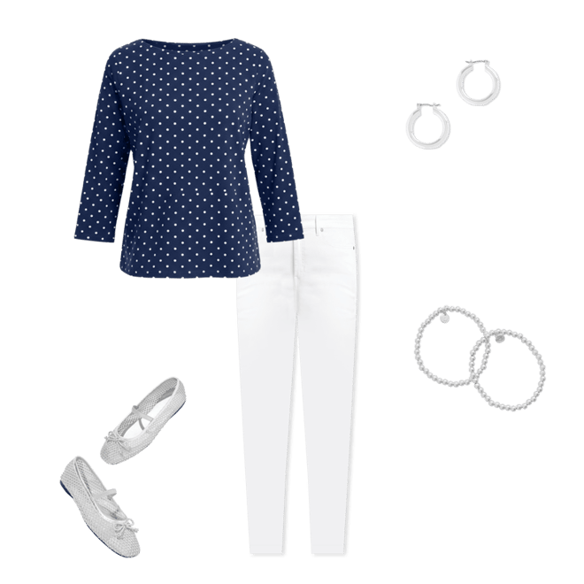 Bateau Neck Tee - Garden Dot | Talbots