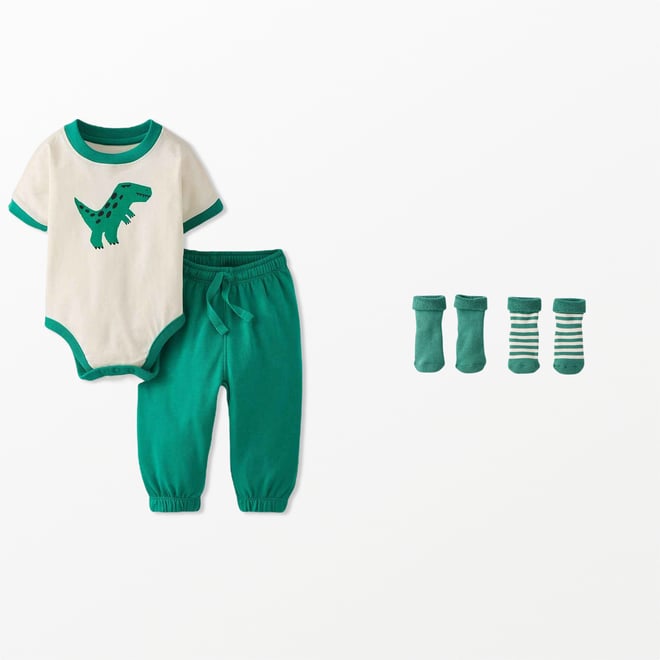 Baby Graphic Bodysuit & French Terry Sweatpants Set | Hanna Andersson