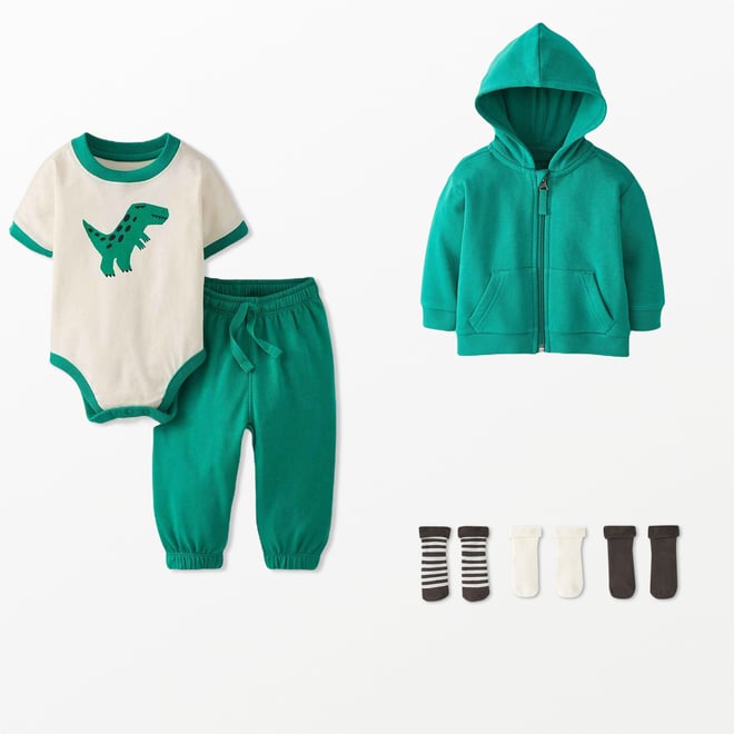 Baby Graphic Bodysuit & French Terry Sweatpants Set | Hanna Andersson