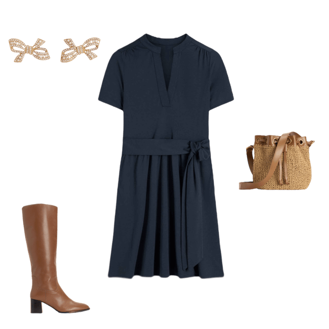 Daisy Flippy Jersey Dress-Navy | Boden USA