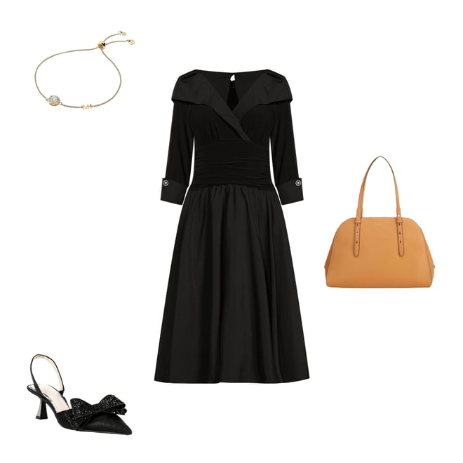 Jessica Howard Jersey Taffeta 3/4 Sleeve Portrait Collar Ruched A