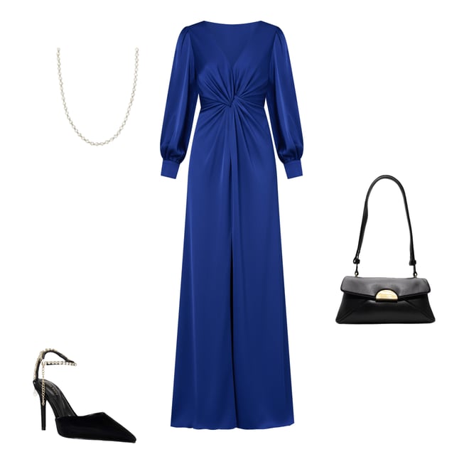 knee length dresses for ladies Chateau Red Crepe Back Satin Midi Dress With Flutter Sleeves