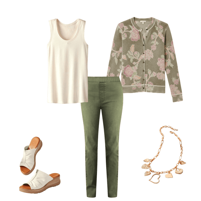 Floral Print Btn Front Cardi