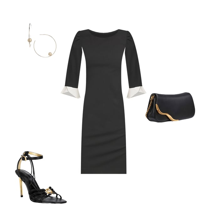 DKNY by Donna Karan Stretch Color Block Ruffle 3/4 Sleeve Sheath Dress |  Dillard's