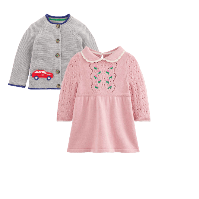 Pointelle Knitted Dress-Vintage Pink | Boden USA
