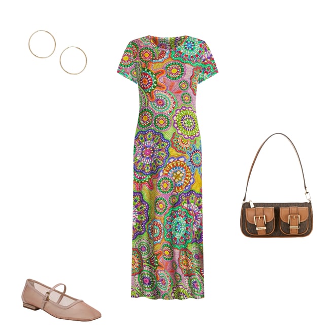 JOHNNY WAS The Janie Favorite Bamboo Knit Napperon Print Crew Neck Short  Sleeve Sheath Midi Dress | Dillard's