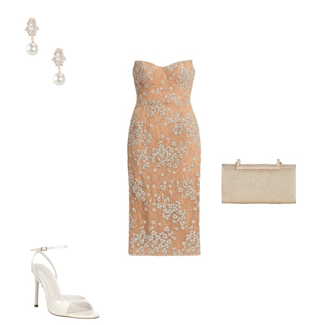open lace back dress Nicole Dress – Dress the Population main image 0