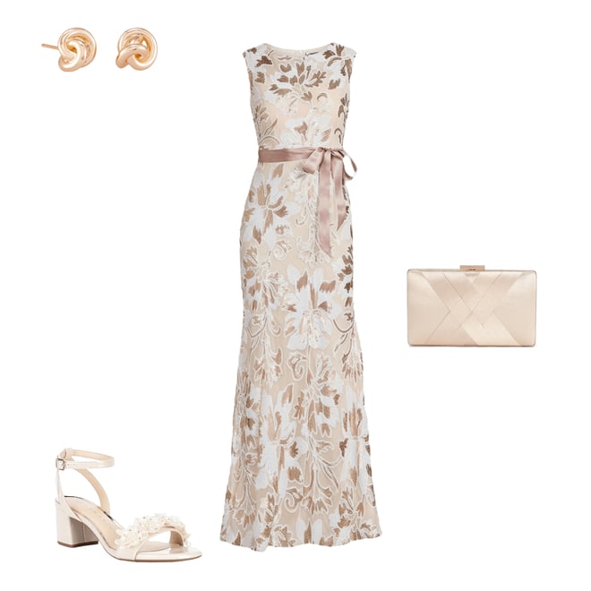 R & M Richards Two Tone Floral Print Embroidered Sequin Sleeveless Mermaid  Gown | Dillard's