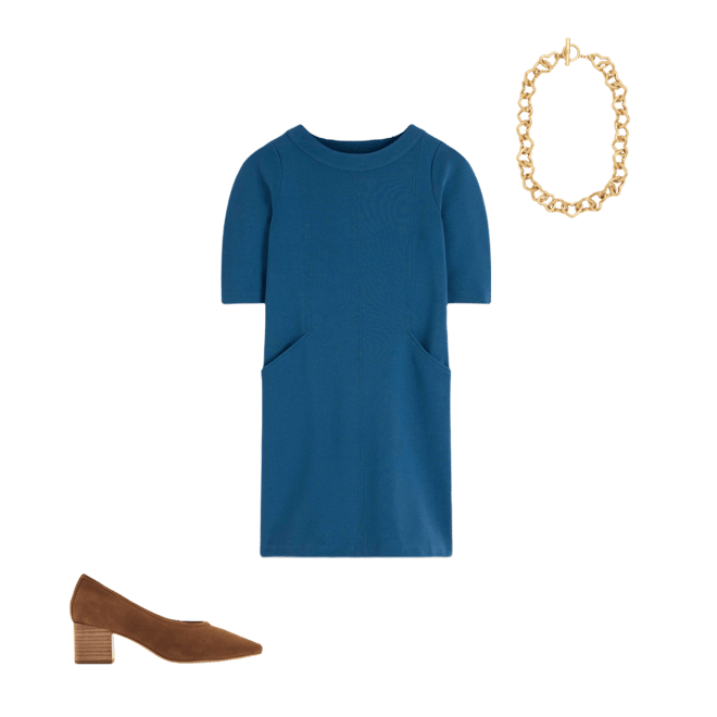 Nessa Ottoman Shift Dress-Tourmaline Blue | Boden Global
