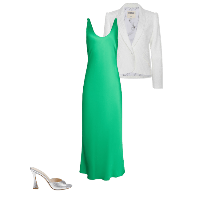 l'agence green silk dress L'Agence Arianne Cowl Silk Maxi Slip Dress
