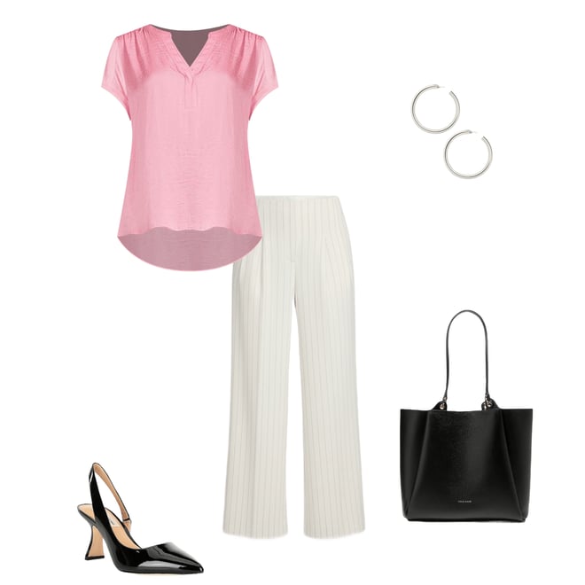 Antonio Melani Melinda Linen Stripe Flat Front Straight Leg Pants