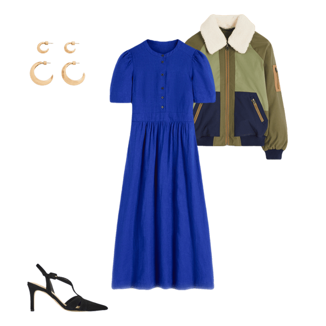Ivy Linen Midi Dress-Bright Blue | Boden USA