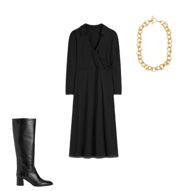 Carla Jersey Wrap Dress-Black | Boden Global