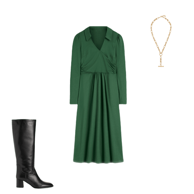 Carla Jersey Wrap Dress-Hunter Green | Boden USA
