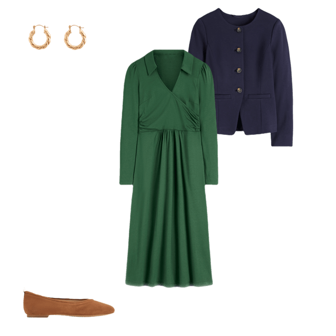 Carla Jersey Wrap Dress-Hunter Green | Boden USA