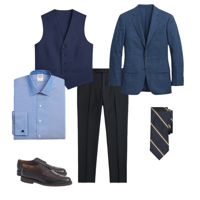 Brooks Brothers Explorer Collection Slim Fit Wool Overcheck Suit