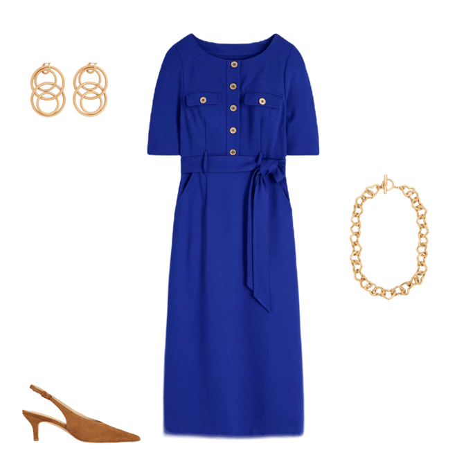 Bria Ponte Midi Dress-Bright Blue | Boden USA