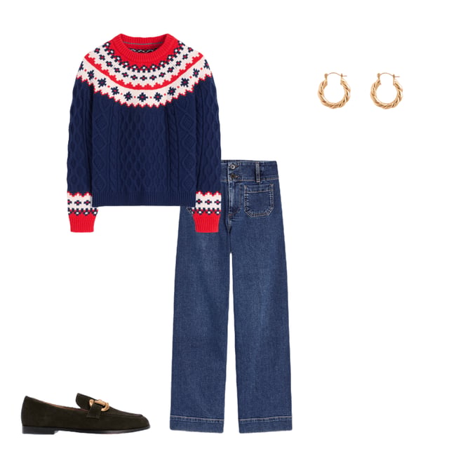 Pull Mini Boden Fille Fair Isle Bleu Marine - 15-16 Ans - Neuf Sans étiquette