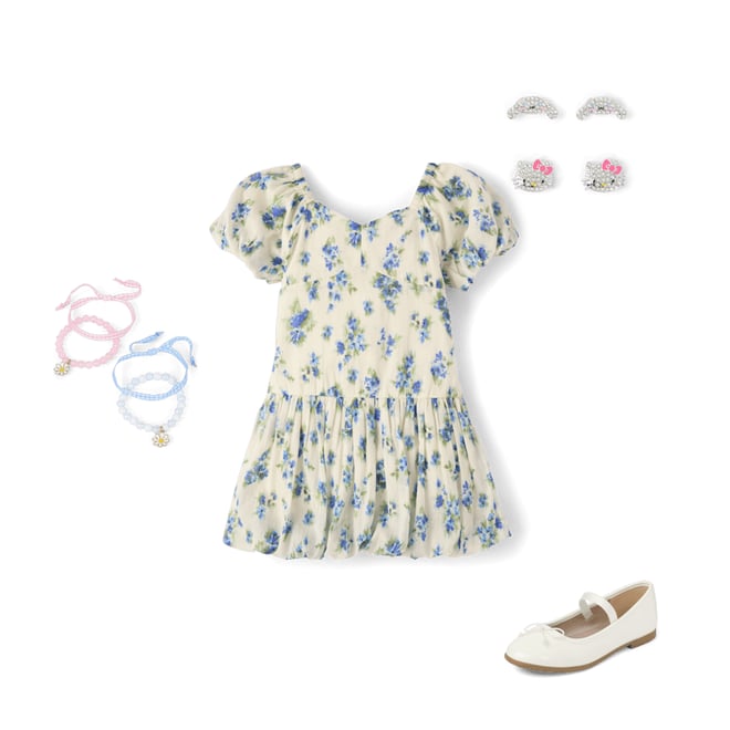 Girls Mommy And Me Short Sleeve Floral Bubble Dress - BLUE | The Children's  Place