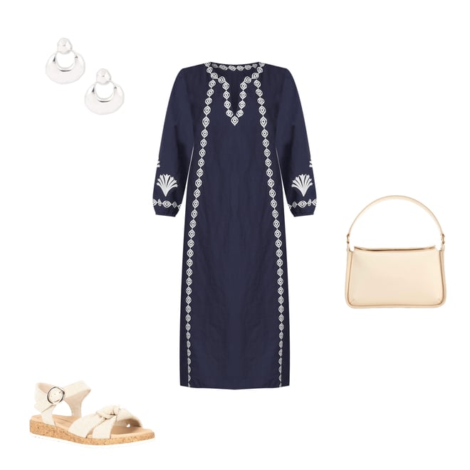 knee length dresses for ladies Blue Linen Maxi Dress Kaftan