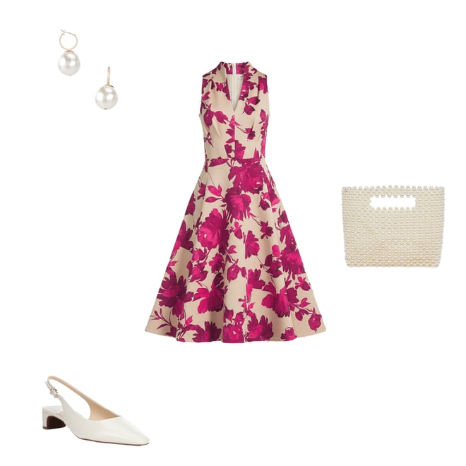 Calvin Klein Floral Print Scuba Spilt V-Neck Sleeveless A-Line Midi Dress |  Dillard's