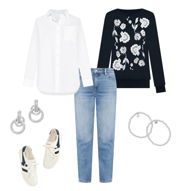 Embroidered Drop Shoulder Sweatshirt