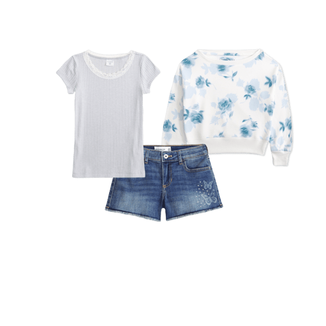 pointelle lace-trim top