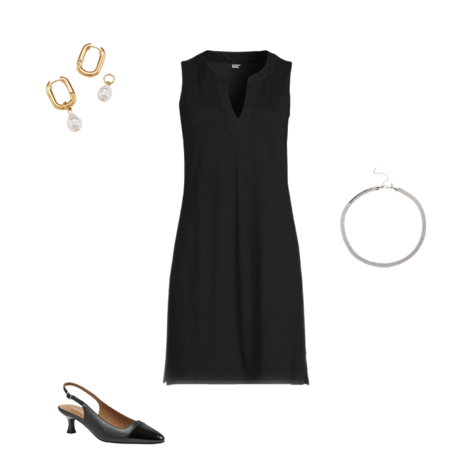 Women's Cotton Jersey Notch Neck Dress | Lands' End