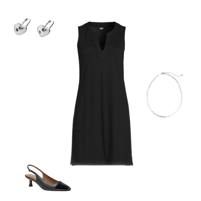 Women's Cotton Jersey Notch Neck Dress | Lands' End