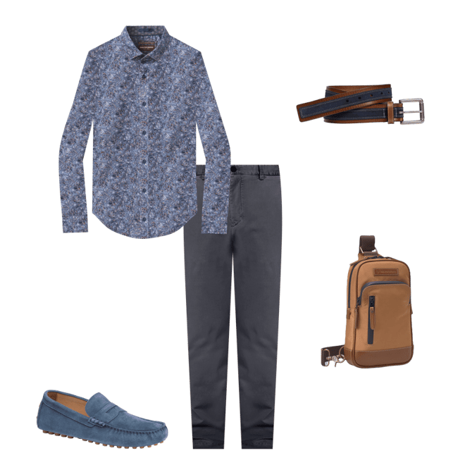 Men's Washed Chinos in Navy | Johnston & Murphy